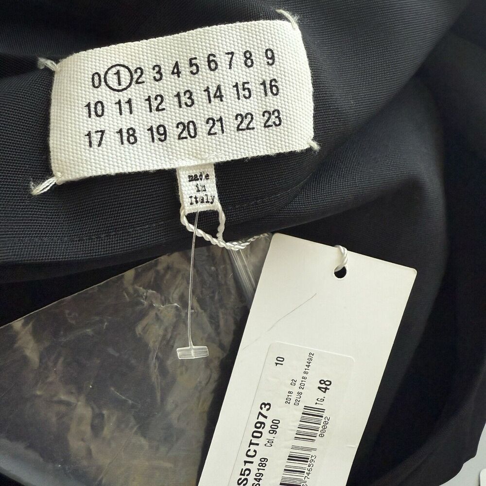 Maison Margiela Wool Blend Mid Length Shift Dress In Black Size 48 - US 12 - Picture 6 of 16